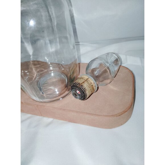 Vintage Glass Decanter With Gold Accents & Stopper 10.5" Tall - Picture 3 of 5